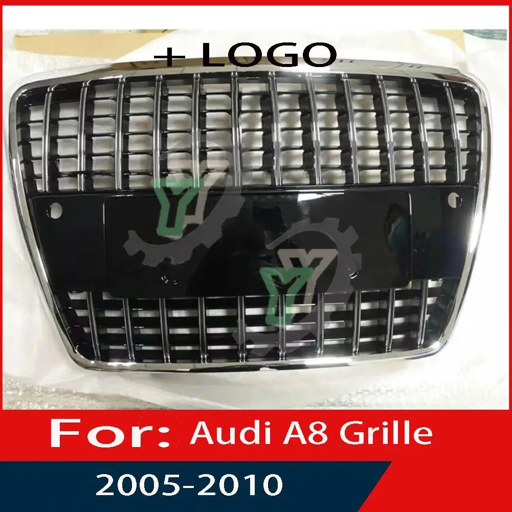 

For Audi A8 2005 2006 2007 2008 2009 2010 Car Front Bumper Grille Centre Panel Styling Upper Grill (Modify For S8 style)