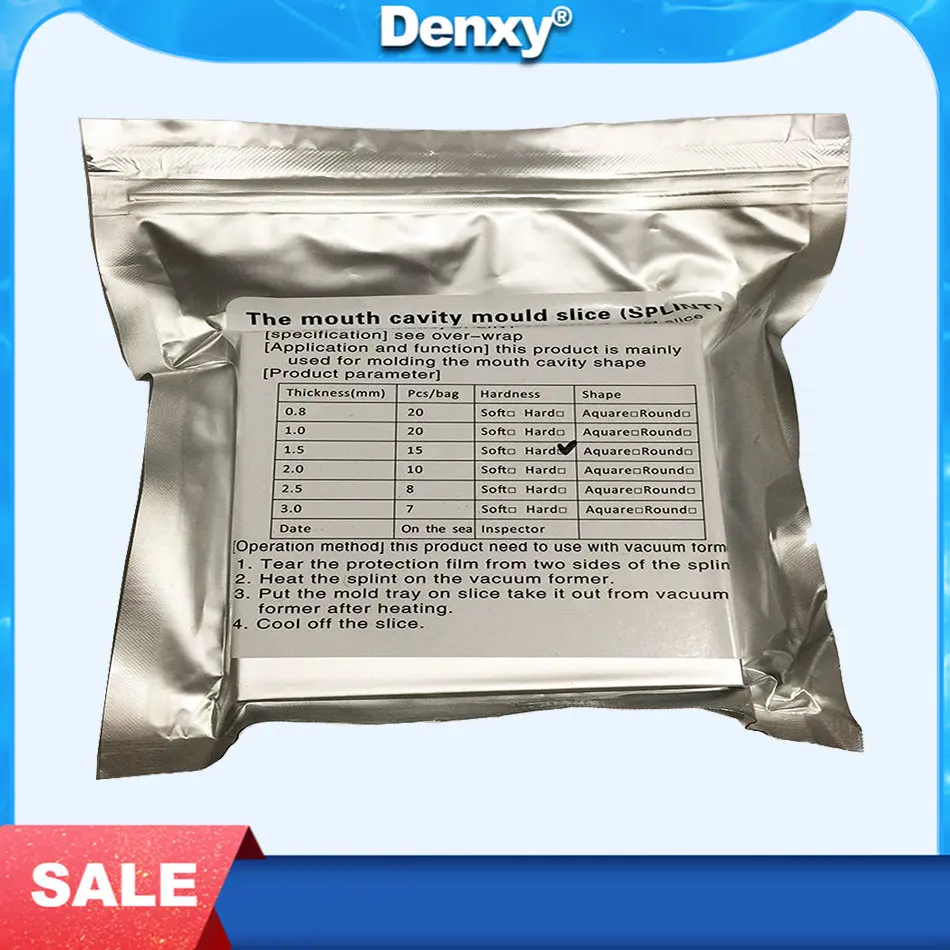 Denxy 1pack Ortho Vacuum Forming Sheet Square Dental Lab Splint Retainer Orthodontic Sheet Thermoforming Material Vacuum Forming