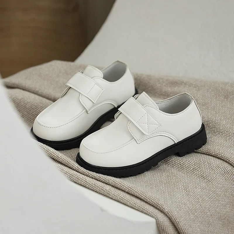 الأطفال أحذية جلدية رسمية سوداء كلاسيكية بنين أداء المدرسة المتسكعون سميكة القاع رائجة البيع الاطفال السببية موحدة حذاء مسطح