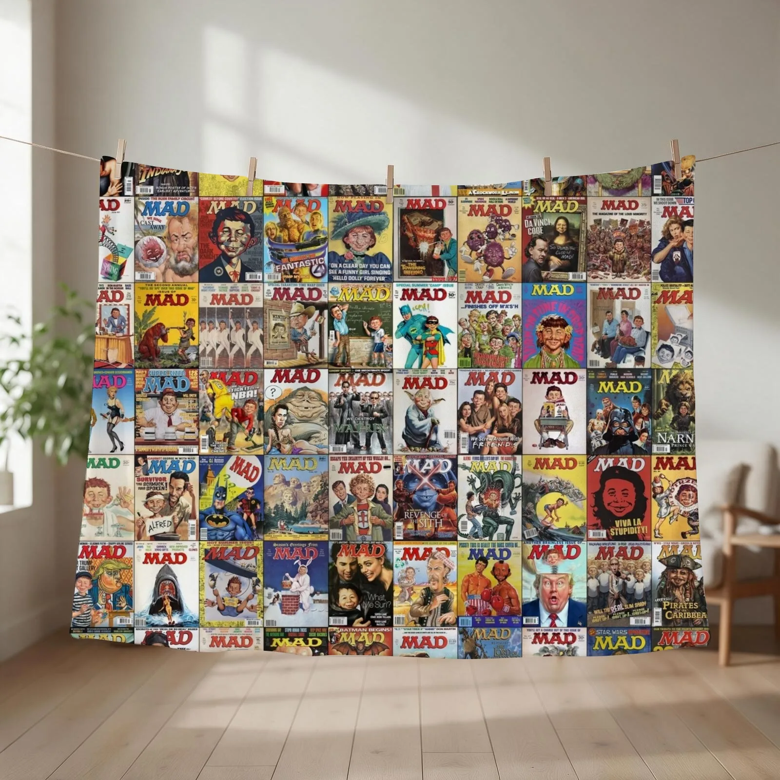 Mad Magazine Throw Blanket couch cozy soft plush fuzzy picnic outdoor blanket