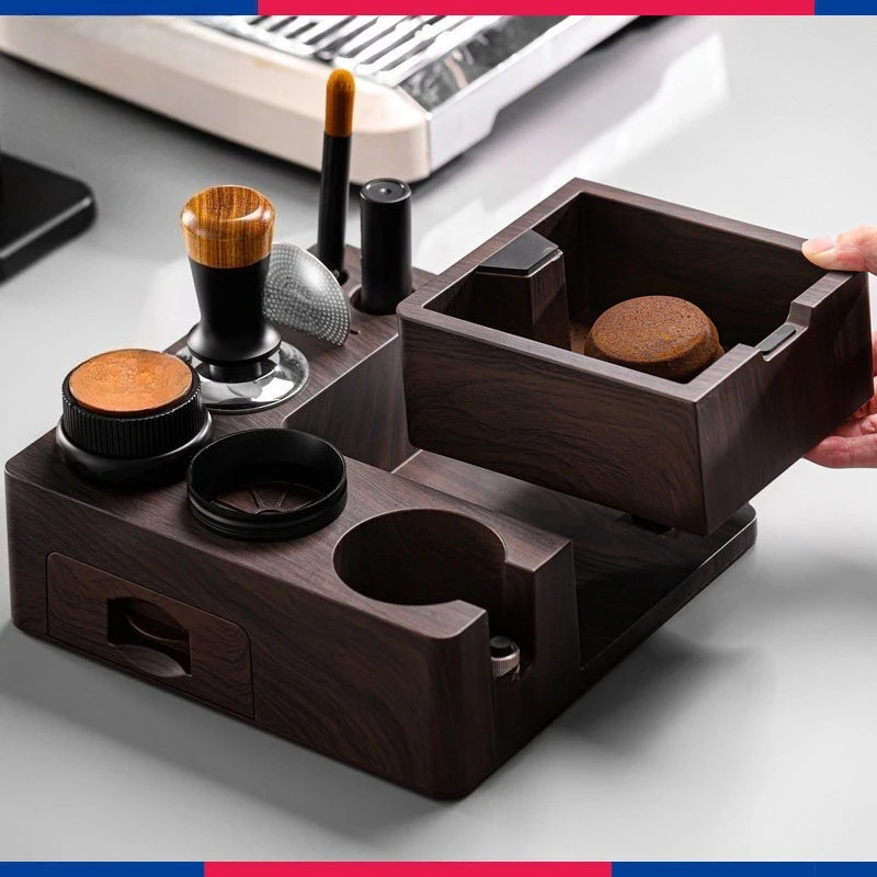 

Coffee powder pressing tool set, slag bucket, integrated powder dispenser, powder hammer handle appliance, storage base