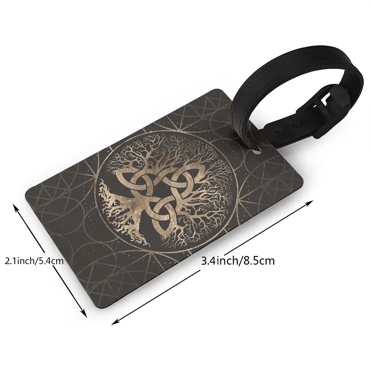 Tree Of Life -Yggdrasil With Triquetra Luggage Tags Suitcase Accessories Travel Baggage Boarding Tag Label Holder Name Address