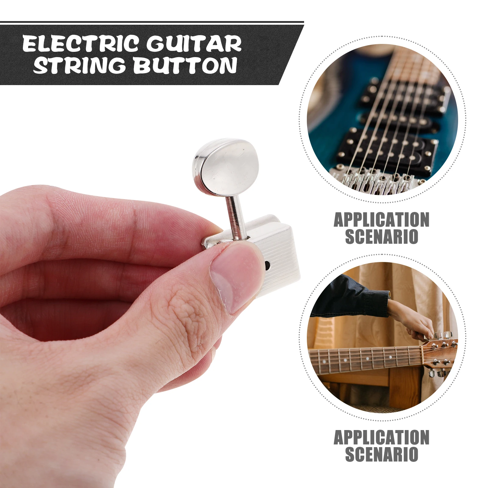 

6 Pcs Guitar Tuners Tuning Pegs Gear Half Closed Knobs Replacement Silver Guitars Pitch for