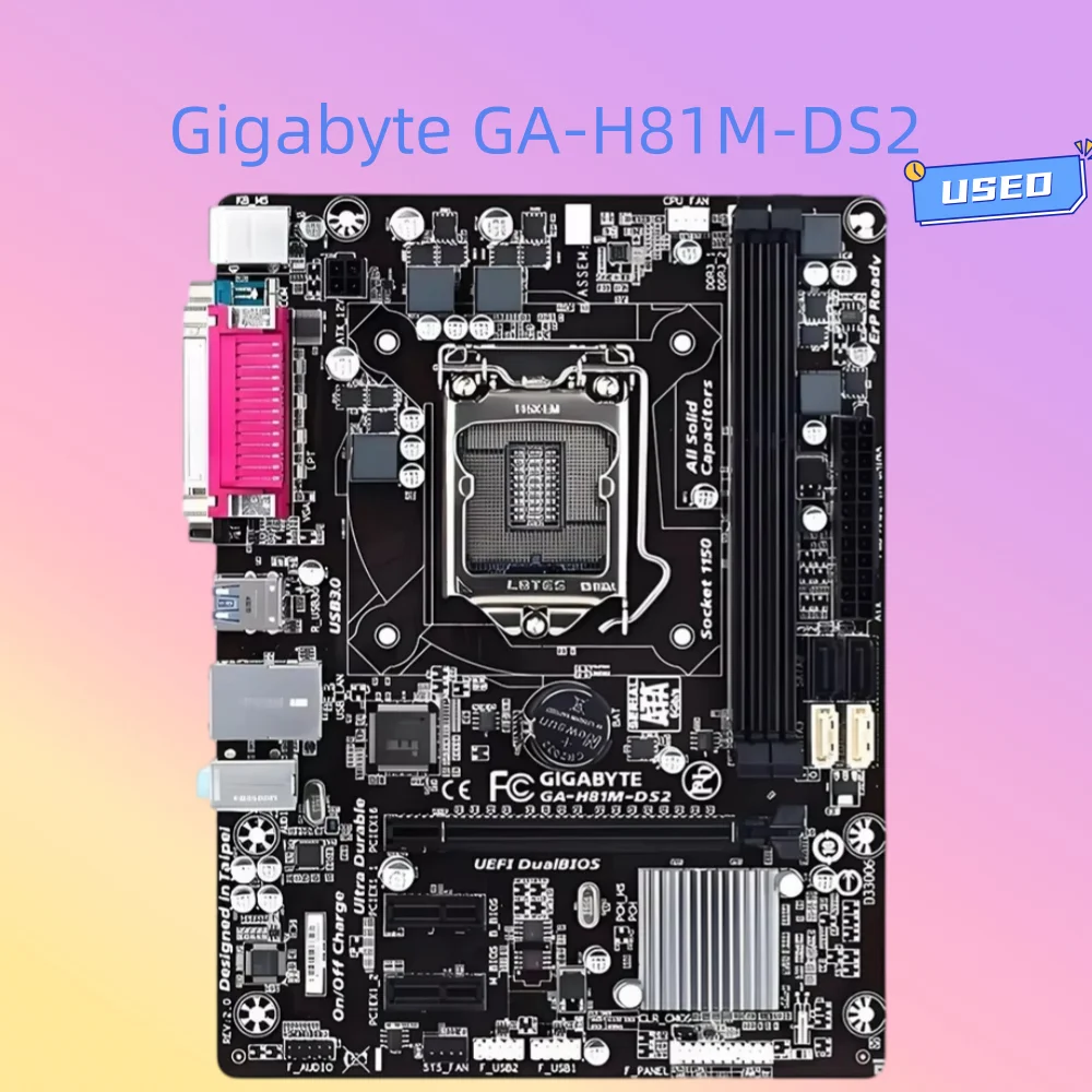 Gigabyte GA-H81M-DS2 Motherboard For Intel H81 DDR3 USB3.0 16GB LGA 1150 H81M DS2 Desktop Mainboard Systemboard