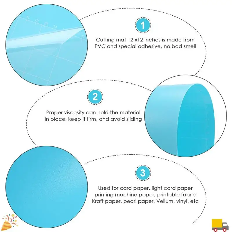Tappetini da taglio A32HOT-5Pack per Cricut Maker 3/Maker/Explore 3/Air 2/Air/One (12X12 pollici) Tappetini da cricket trapuntati Accessori