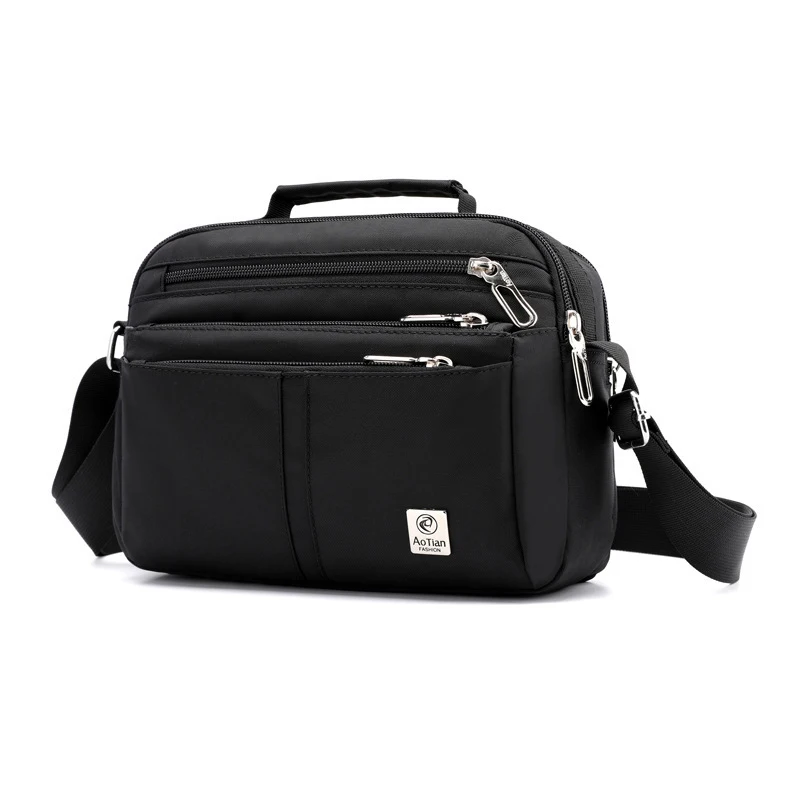 AOTIAN Men's nylon shoulder bag waterproof diagonal cross bag horizontal multi-level handbag casual bag