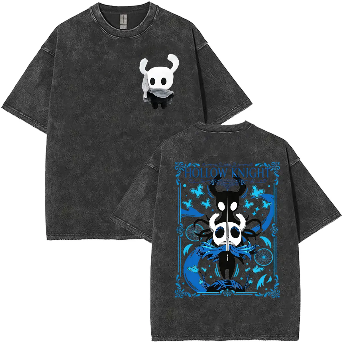 2026 Game Hollow Knight Vintage Washed T Shirt Men Women Fashion Cute Player Short Sleeve T-shirts Loose Print Clothing T-shirt