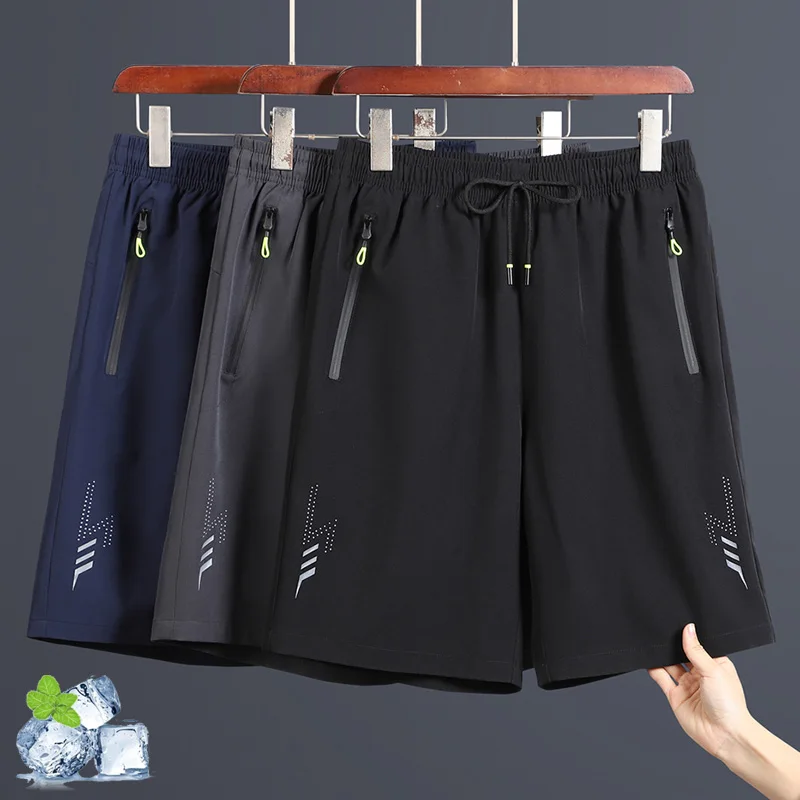 Brand Clothing Summer Thin Quick Dry Sports Shorts Men Baggy Casual Elastic Waist Bermuda Knee Pants Outdoor Short Plus Size 8XL