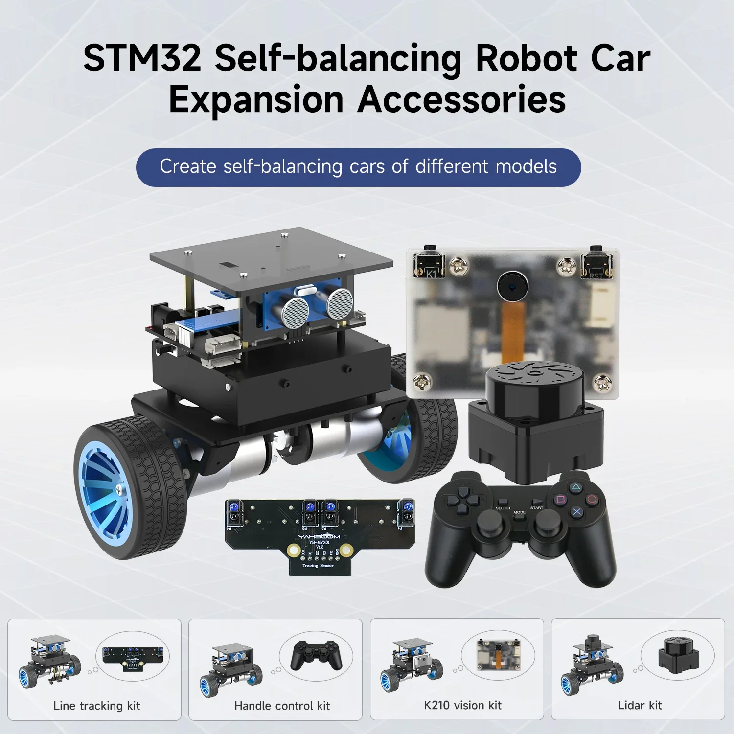 Yahboom STM32 자체 균형 로봇 자동차 확장 액세서리 키트 DIY 전자 프로젝트를위한 교육용 스마트 장난감 부품 도구