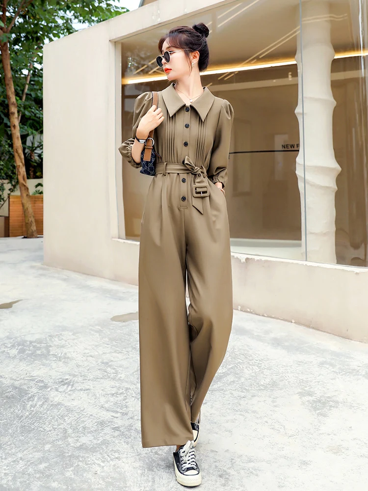 Ele Busin One-Piece Pantsuit for Women Spring Autumn New Sle Slimming Profional Dr Pants High Waist Long Legs