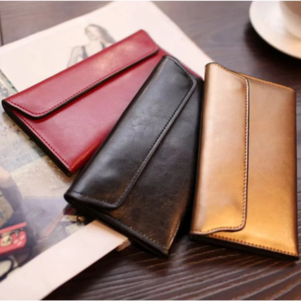 Fashion Simple Ultra-thin Leather Long Wallet Multi-card Slot Clutch Bag Retro Premium Texture Portable Lightweight Wallet