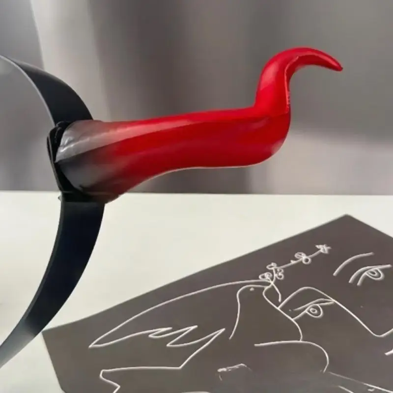 77 He Devil Horns Anime Hair Hoop ręcznie robione pałąki na głowę ciemnego rogu dla Con