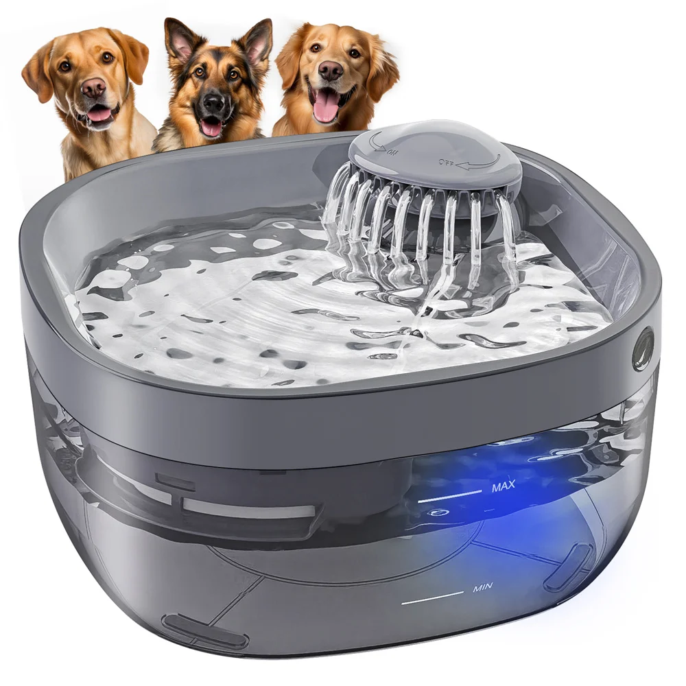 Dog Water Fountain for Large Dogs, 1.8Gal/7L Automatic Dog Water Bowl Dispenser, Ultra Quiet, Cat Water Fountain with 2 Filter &