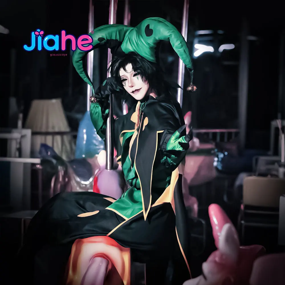 

Костюм Пьеро (Зеленый Джокер) для косплея, униформа клоуна для ролевых игр, карнавальный наряд для мужчин и женщин на Хэллоуин