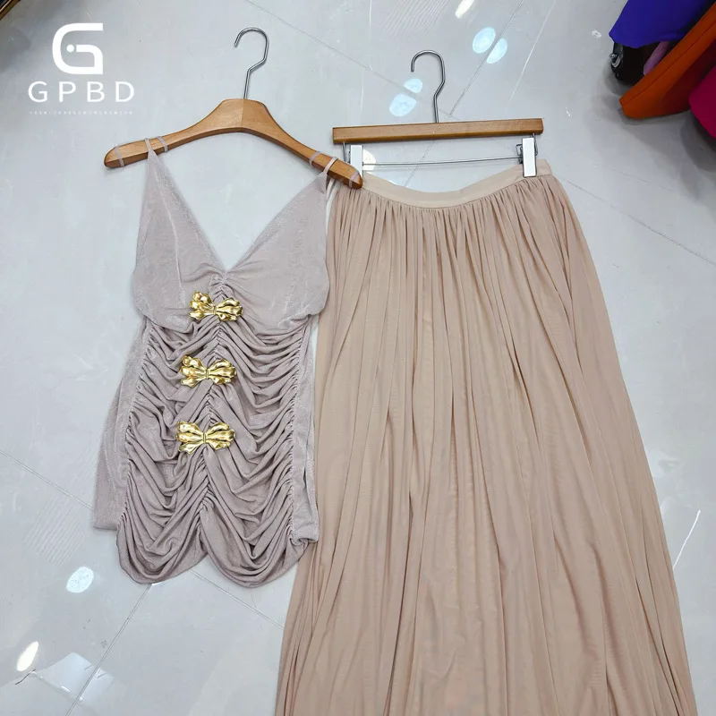Elegant Strapless Bustier Satin Skirt Set  Champagne High Waist Ruffled Midi Dress with Sheer Overlay Luxury Formal Evening Gown