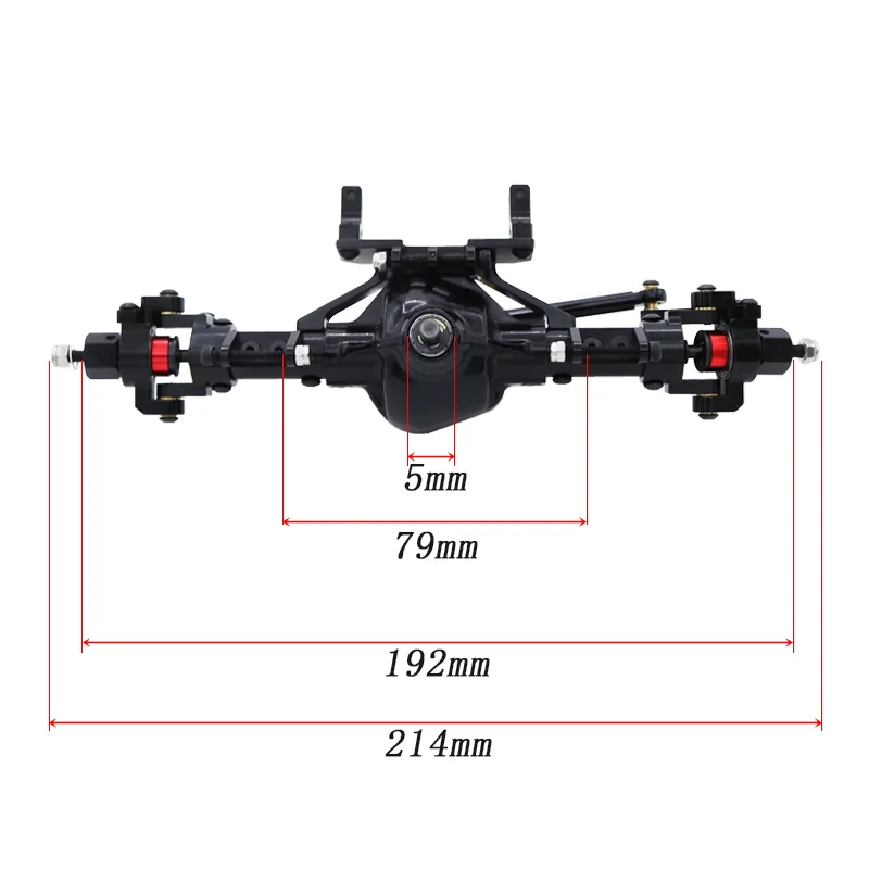 Metal Front Middle Rear Axle with Servo Base for 1/10 RC Rock Crawler Car Axial SCX10 RC4WD D90 Upgrade Parts