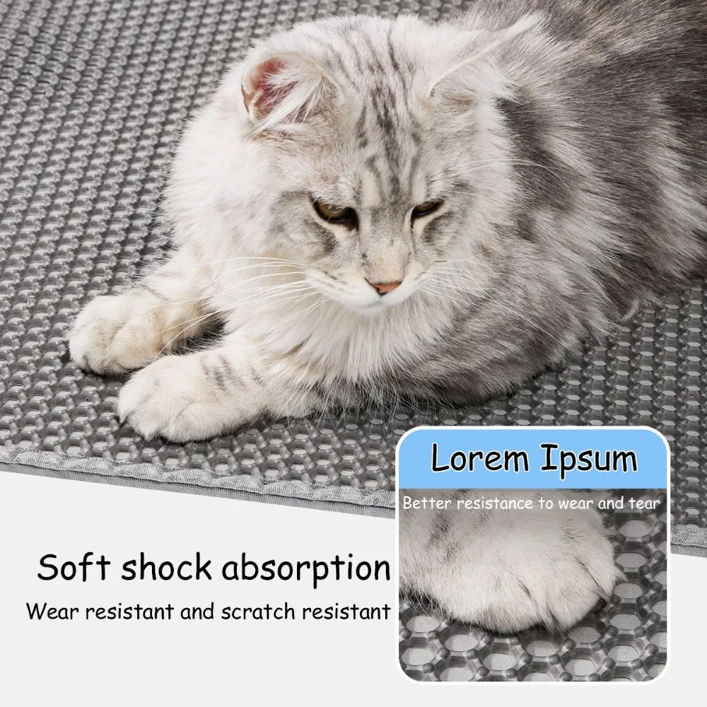 Wasserdichte Doppelschicht-Katzenstreu-Matte Waschbare Rutschfeste Sandfangende Haustier-Streubox-Matte Wiederverwendbare Toilettenreinigungsmatte