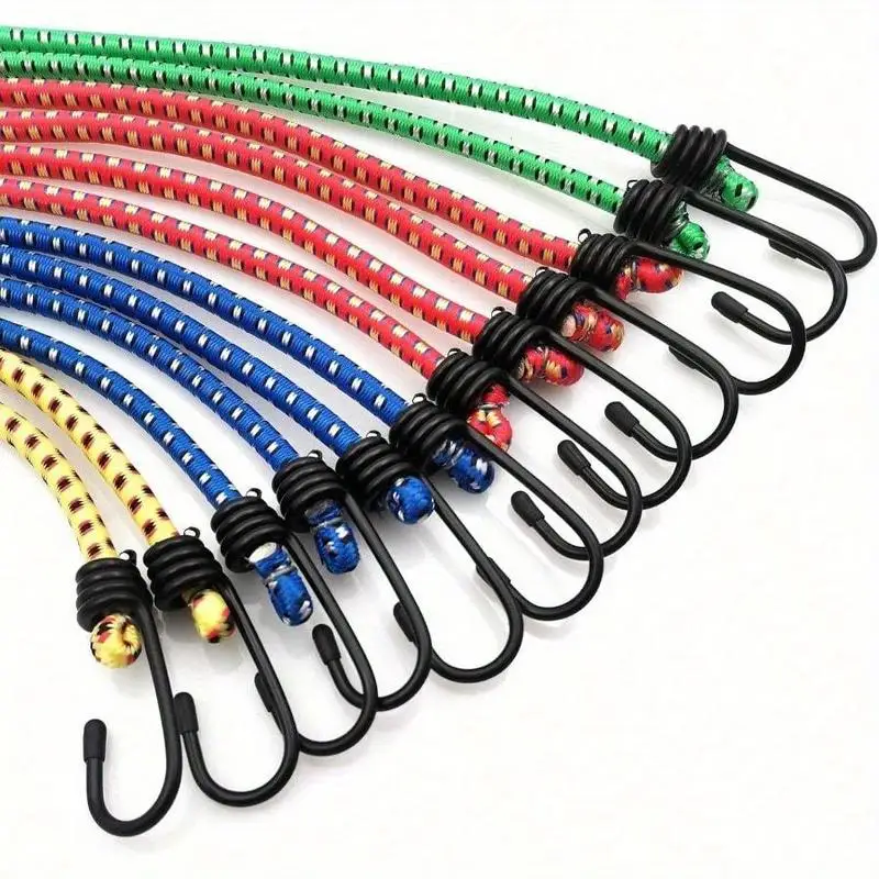 12pcs Mixed Large Bungee Cords with Hooks Heavy Duty Elastic Straps 16 /24 /32 /40 Inch for Tent Camping Cargo RV Bike
