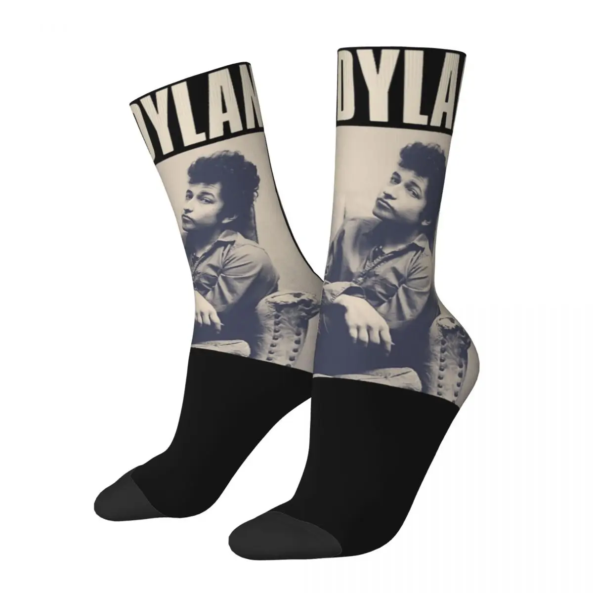 

Men's Bob Dylan Singer Socks Soft Fashion Vintage Music 90s Socks Novelty Accessories Middle TubeSocks Birthday Present