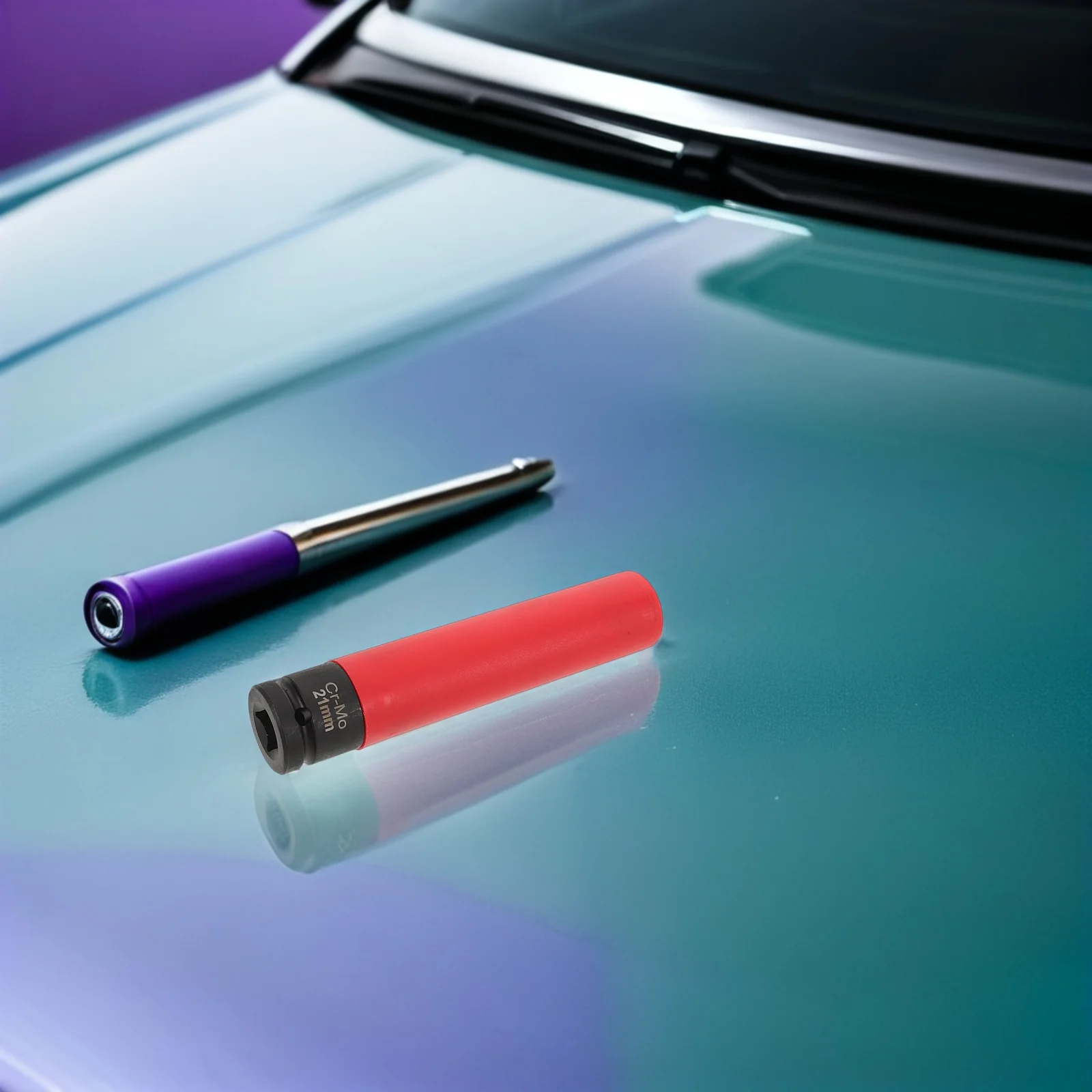 

21Mm Thin Wall Impact Lug Nut Socket 1/2 Inch Drive With Nylon Protector For Car Repair Wheel Hex Nut Adapter Hand Tool