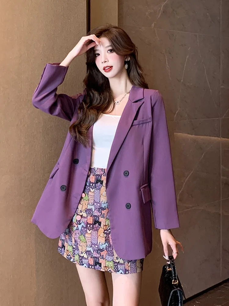 Maillard Early Autumn Set Women's Fashionable Western Style High End Suit Coat Printed Half Skirt Temperament Suit 2-piece Set