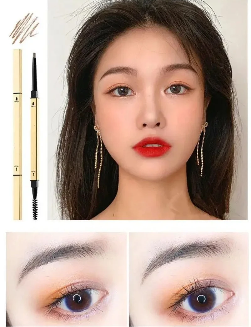 프로 5 컬러 아이브로우 펜슬 다이아몬드 글리터 우드 핸들 블랙 브라운 커피 방수 롱래스팅 아이브로우 타투 펜