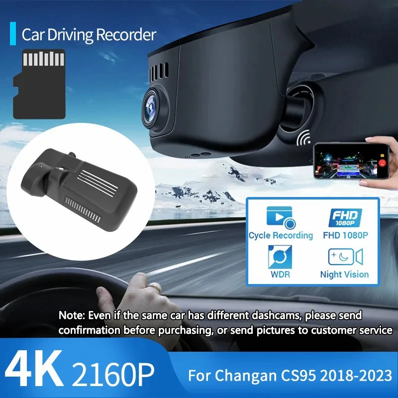 4K Car DVR Dash Cam 2160P HD Wifi Auto Camera Driving Video Recorder Accessories for Changan CS95 2022 2021 2020 2019 2018~2023