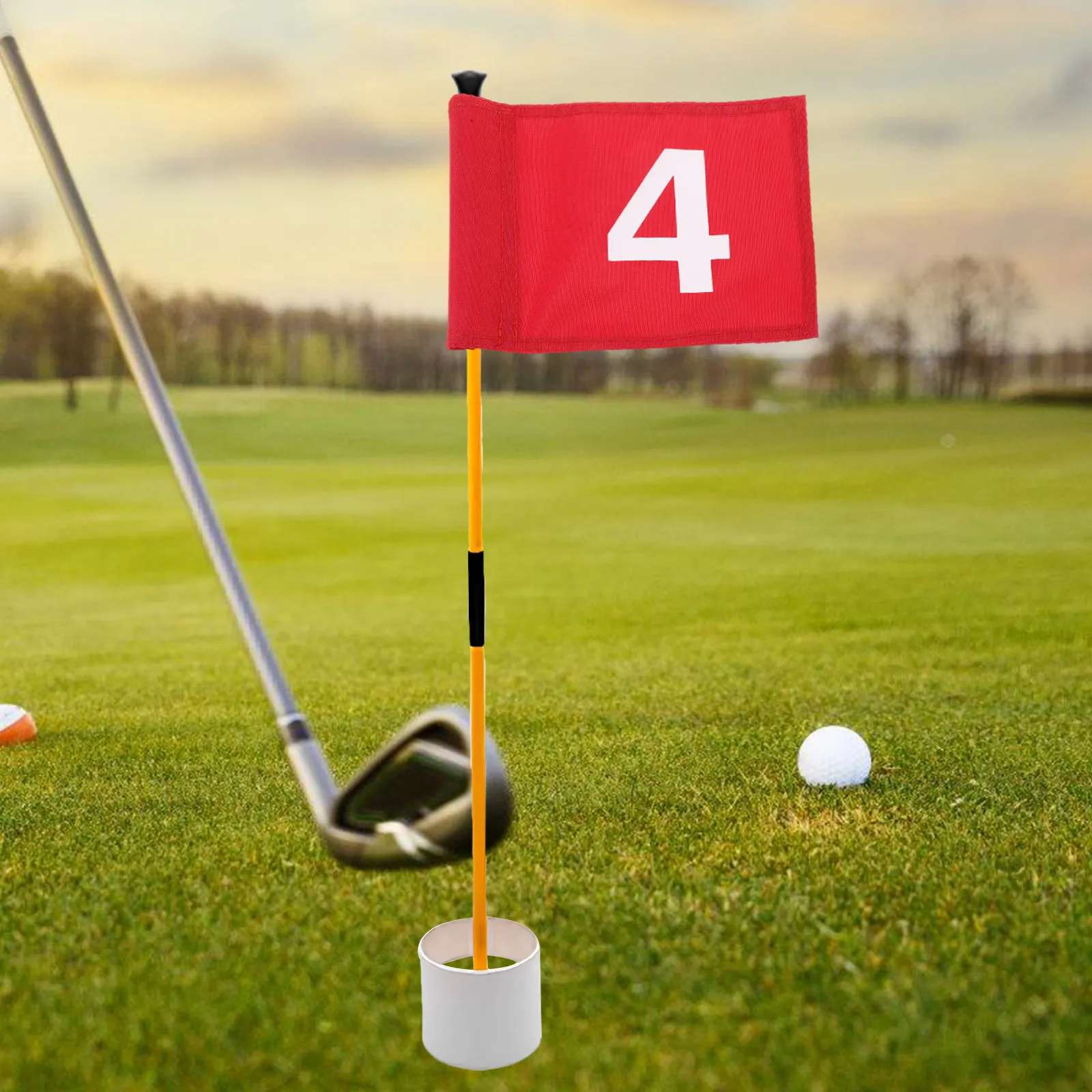 Golfing Training Flag Numbered Durable Nylon Portable Practice Putting Golf Flag Course Supply Golfing Tool Small Golfs Bag