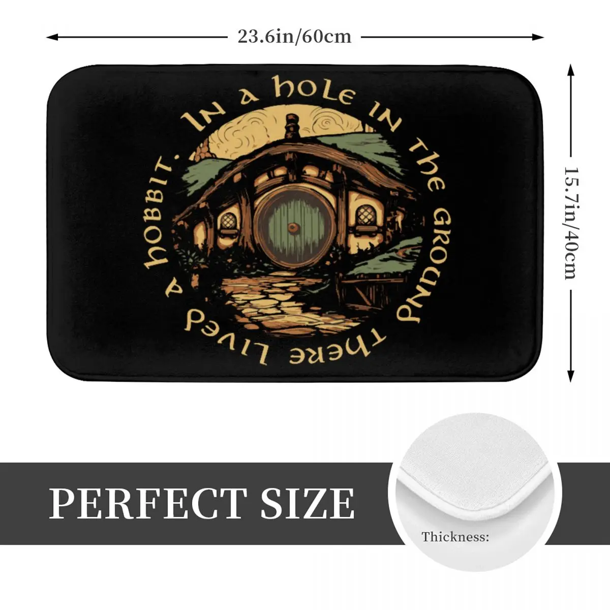 In A Hole In The Ground There Lived A Hobbit Anti-slip Doormat Floor Mat Sand Scraping Carpet Rug for Kitchen Entrance Home Room