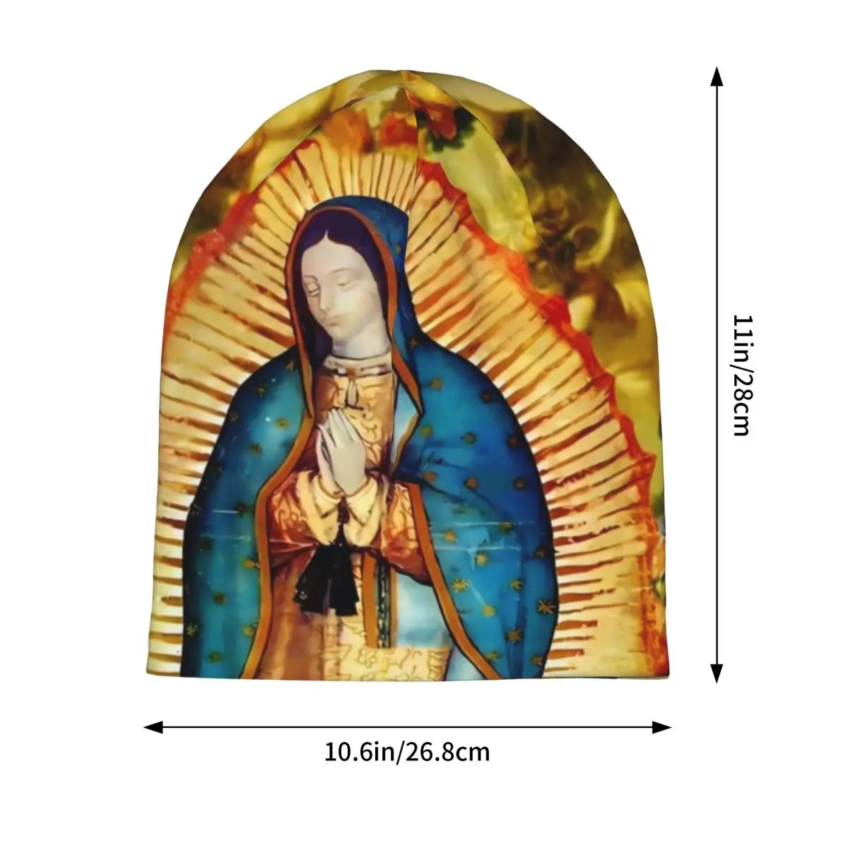 Virgin Mary Mexico Beanie Hats Our Lady of Guadalupe Bonnet Hats Men Street Outdoor Knitted Hat Design Thermal Elastic Caps