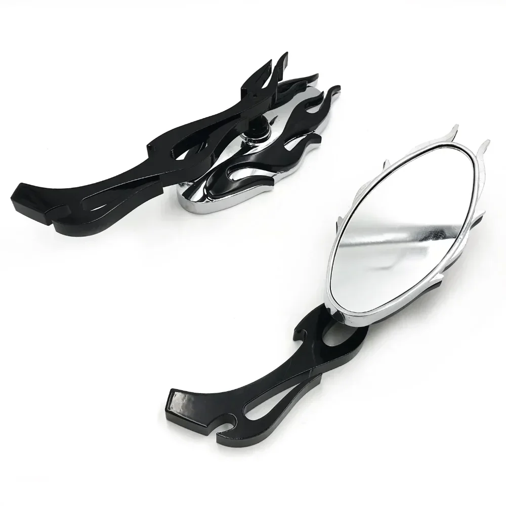 

Motorcycle Accessories Retroviseur Flame Style Rearview Mirror for Harley Any Cruiser Chopper Custom Chrome