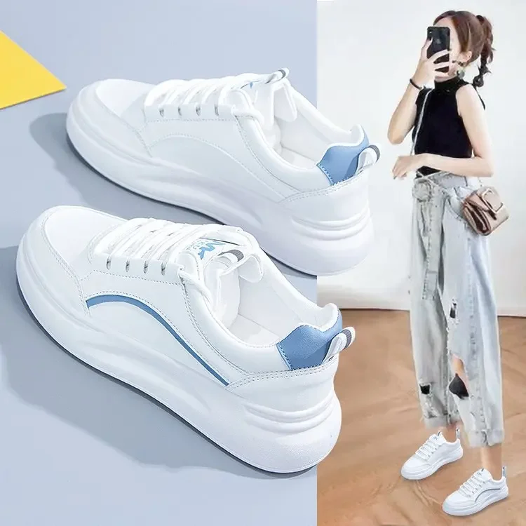 Shoes for Women\'s Sneakers Leather Shoes Casual Flats Sneakers Female Fashion Comfort Vulcanized Platform Shoes Zapatos De Mujer