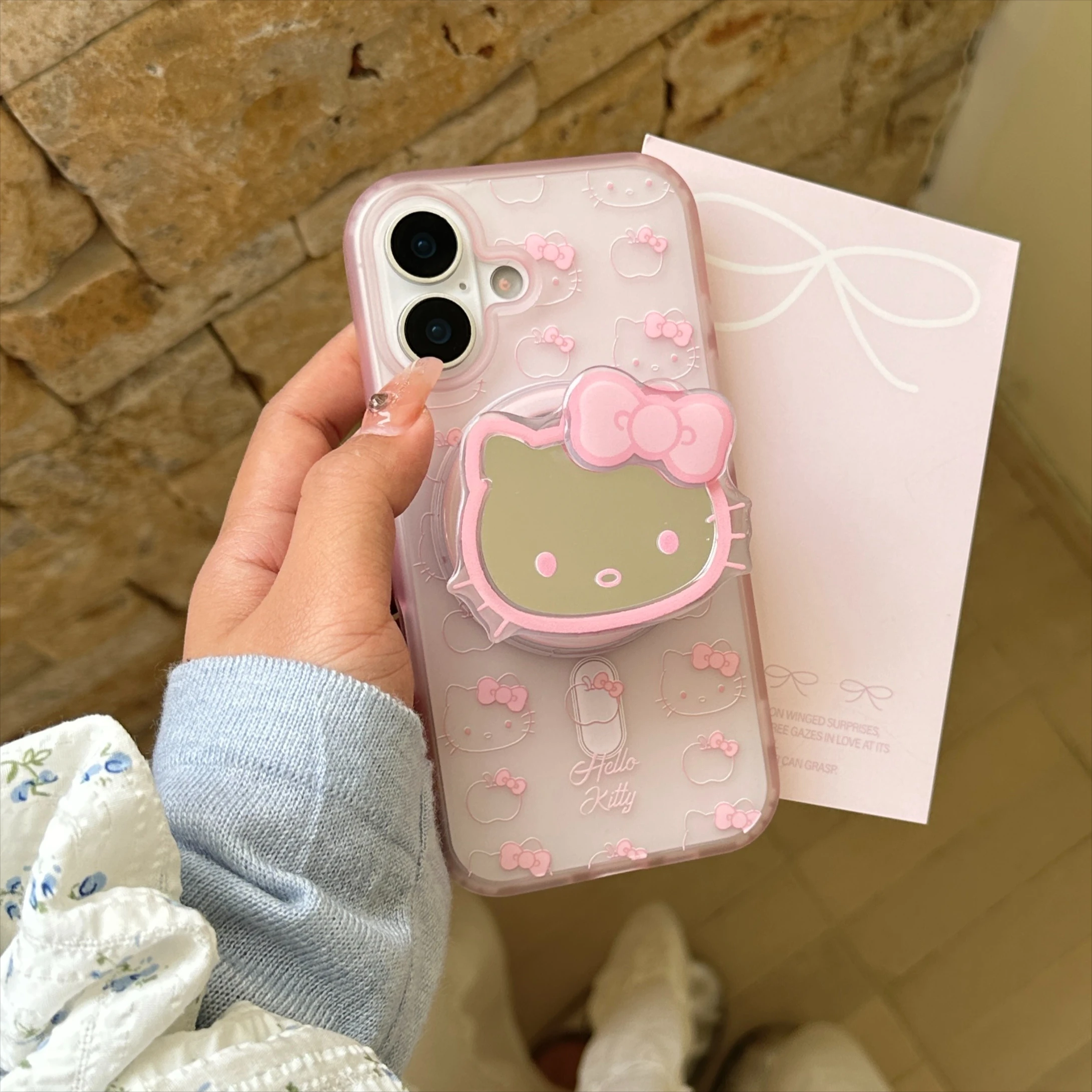 

Cute Cartoon Sanrio Hello Kitty Magnetic Bracket Mobile Phone Case for IPhone 16ProMax 16 15 14 13 ProMax Phone Case