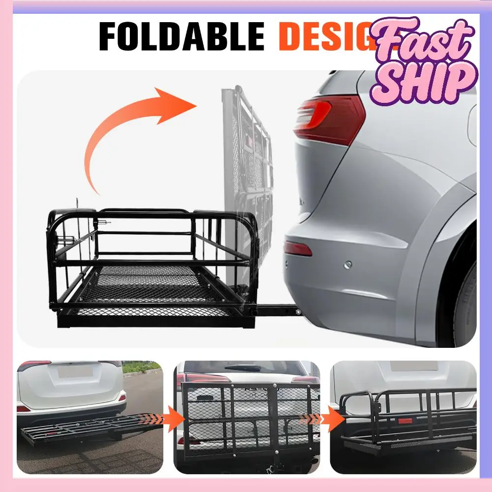 

Hitch Cargo Carrier Hitch Bike Rack 60x24x14in 500 LBS Capacity Fits 2inch Receiver with Hitch Stabilizer for RV Truck SUV Van