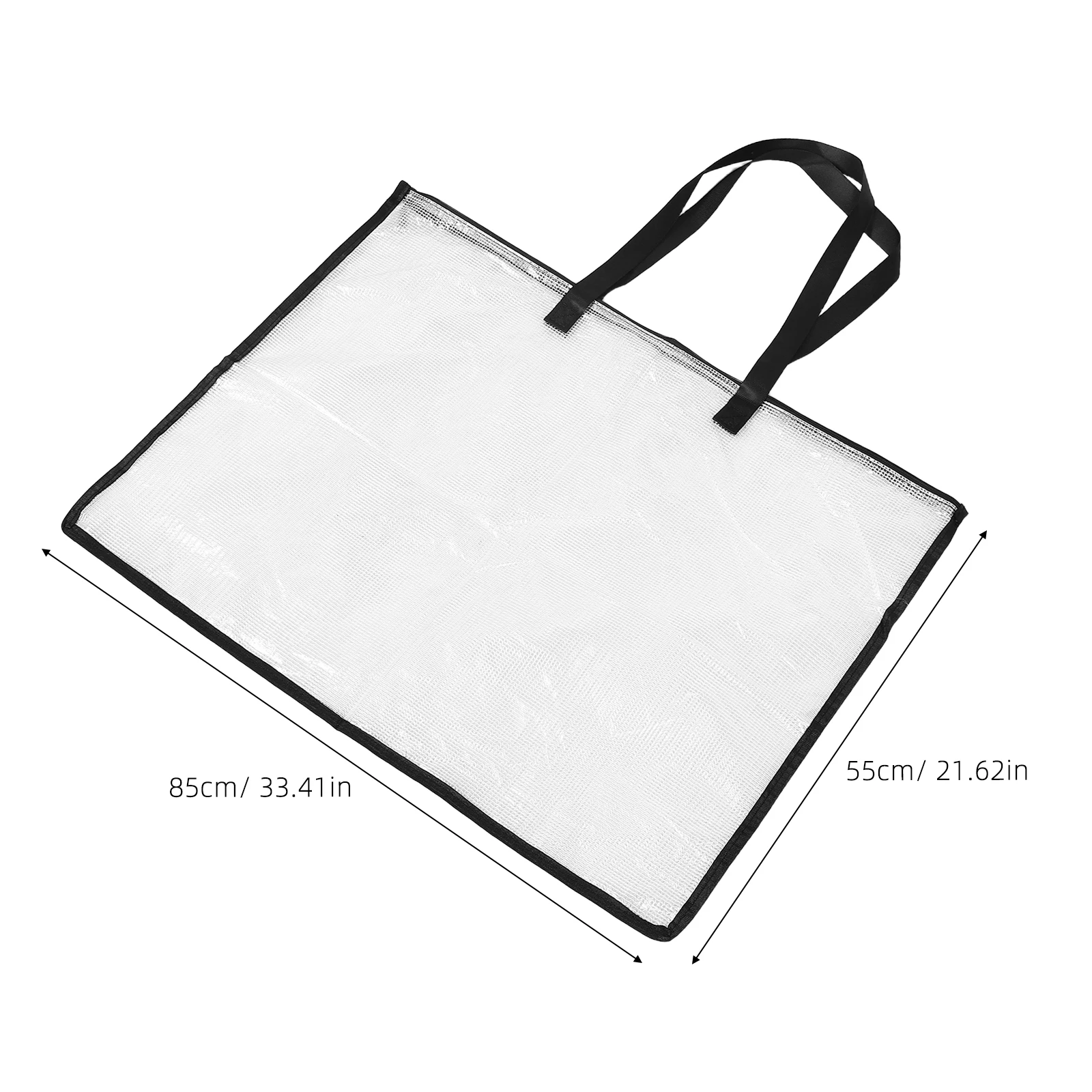 Clear Zipper Art Portfolio Bag with Handle Large Capacity Artwork Storage Organizer Folder for Posters Paintings Bulletin Board