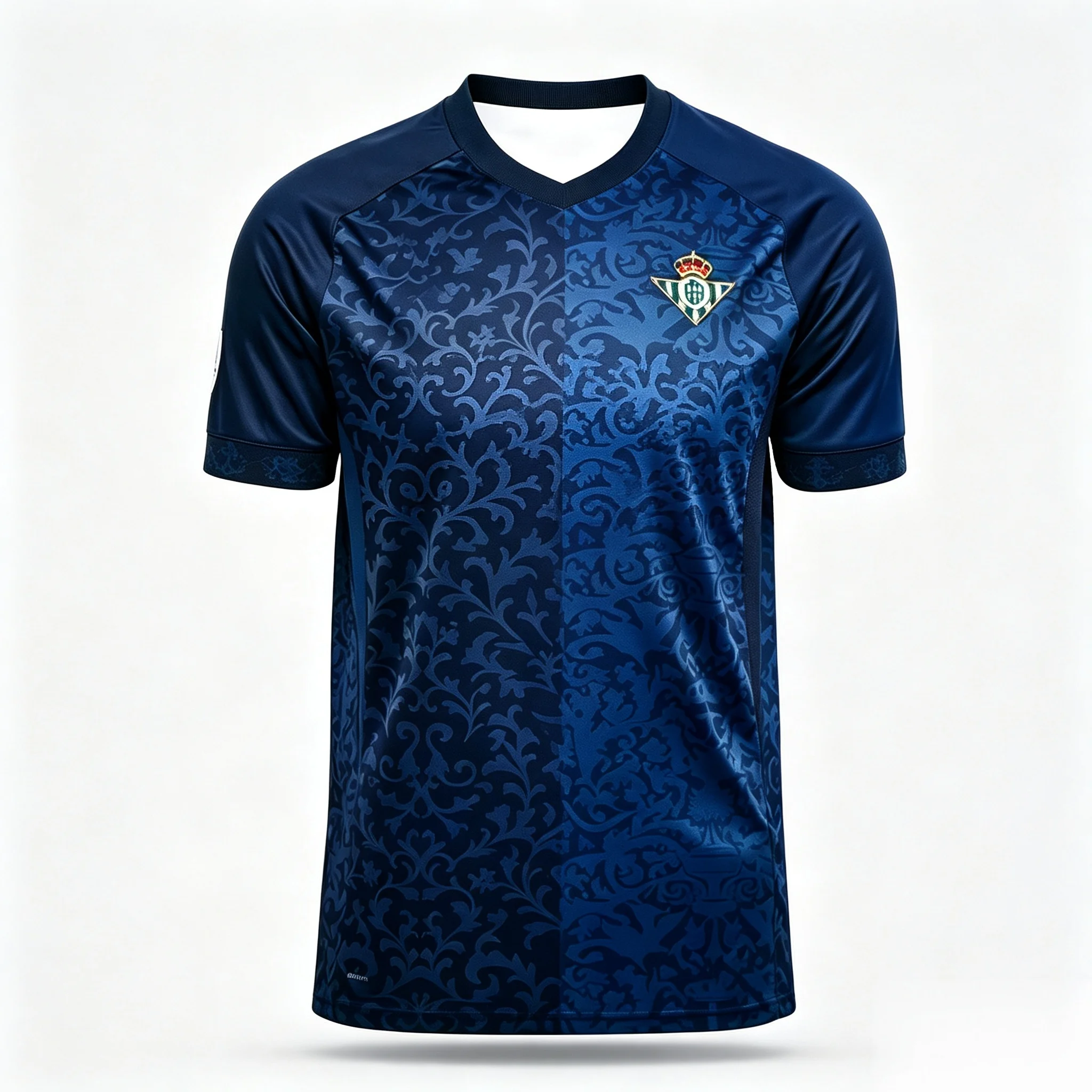 Men's Real Betis Soccer Jersey Red Floral Damask Pattern Raglan Sleeve Short Sleeve Football Fan Jersey Family Matching Clothing