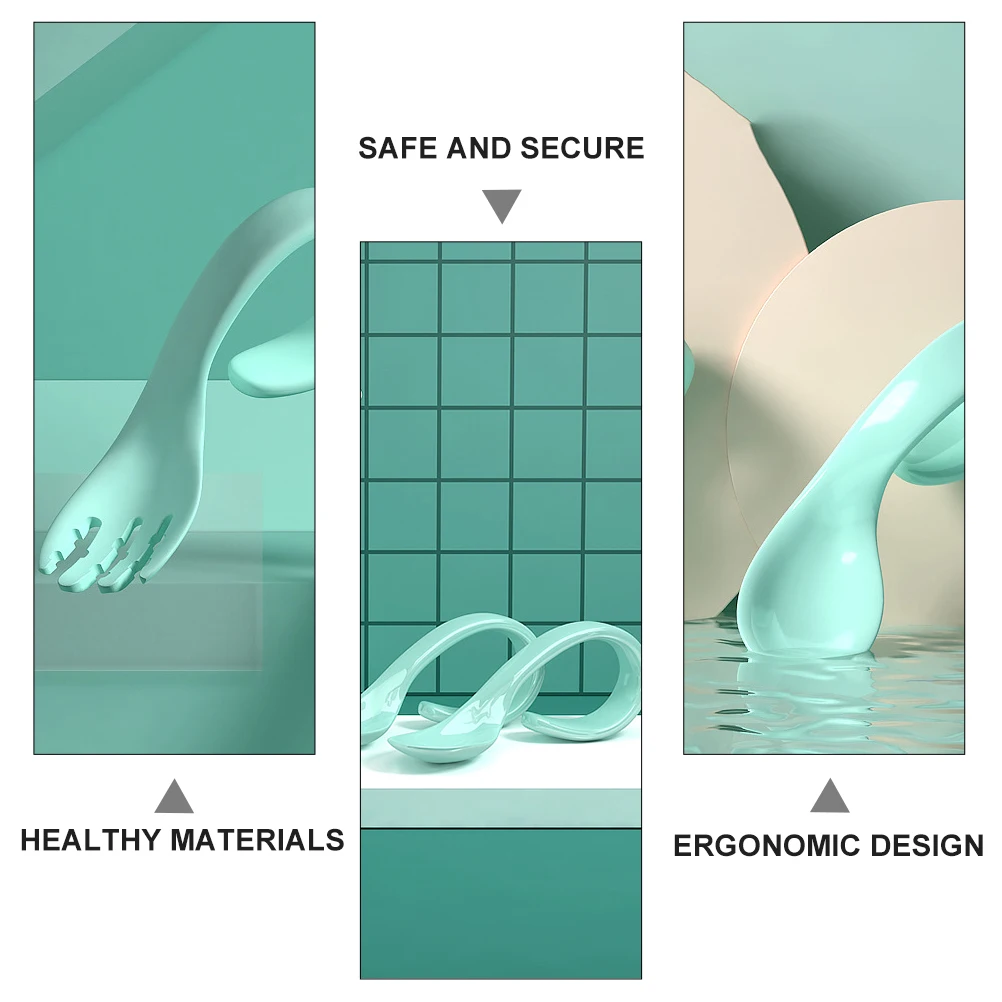 

4 шт., детская тренировочная ложка, пищевая полипропиленовая эргономичная противоскользящая ручка, обучающая посуда для малышей, супа, каши, торта, десерта