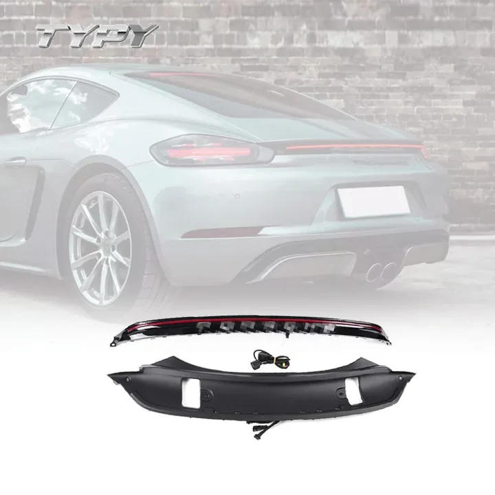 

Car Modified LED Through Tail lamp Turn Signal Brake Signal Rear Bumper Light For Porsche GTS 718 Cayman Boxster 2016-2021