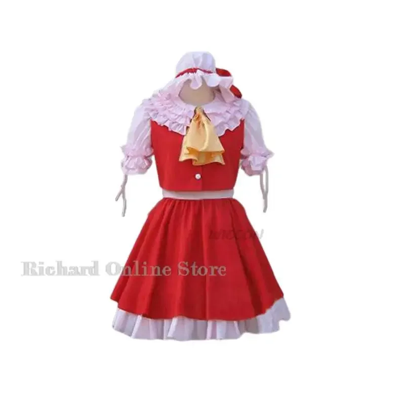 Anime Game Touhou Project Flandre Scarlet Cosplay Costume Wig Red Princess Skirt Lolita Woman Sexy Kawaii Birthday Party Suit