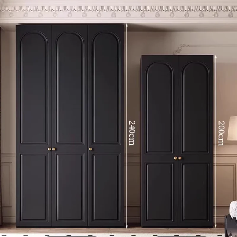 xx-Luxury Designs Wardrobe Essential Wooden Simple Black Cabinet Wardrobe Bedroom Modern Tall Szafa Na Ubrania House Furniture^