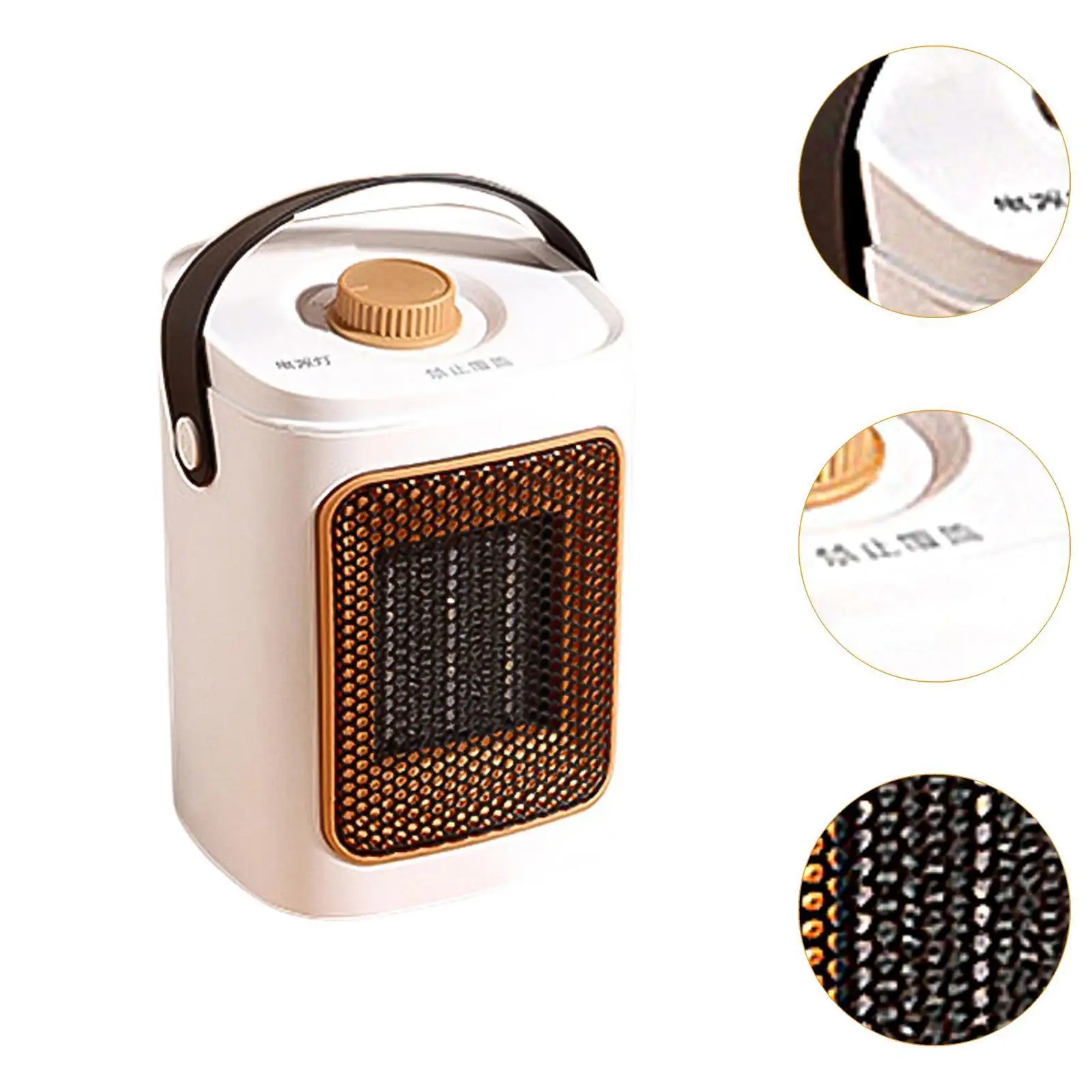 Calentador de espacio de 1000W, calefacción rápida ajustable compacta con termostato y temporizador, ventilador calefactor de escritorio multiusos de cerámica PTC para escritorio