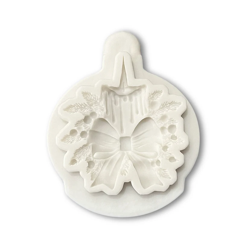Bows Candle Christmas Silicone Sugarcraft Mold Cookie Cupcake Chocolate Baking Mold Fondant Cake Decorating Tools