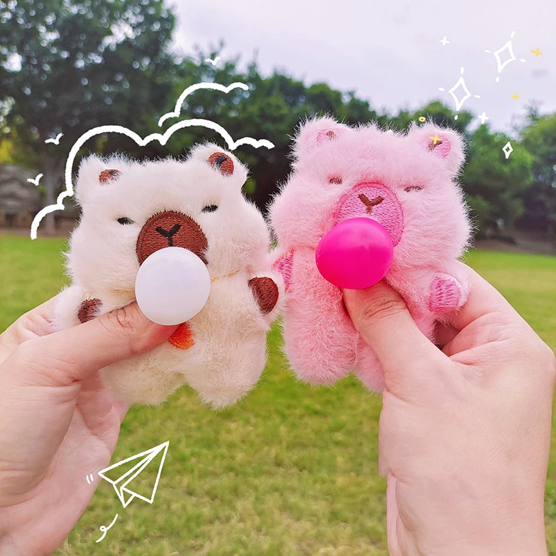 Squeeze Capybara Bubble Keychain Adult Children Creative Decompression Tool For Releasing Pressure Cute Animals Pendant