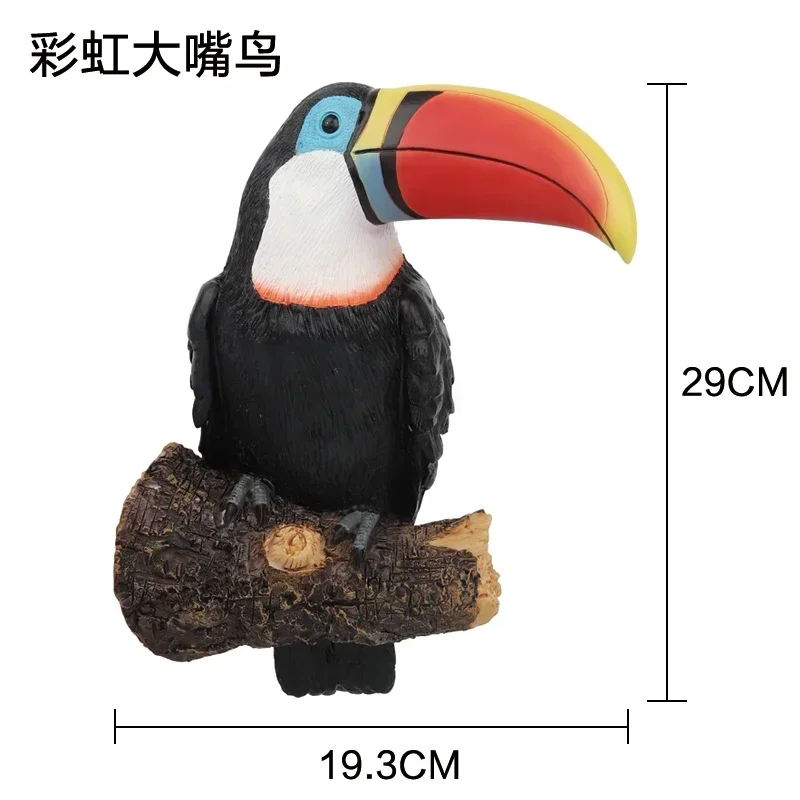 Garden Layout Fake Bird Simulation Parrot Toy Toucan Garden Decoration Ornament Animal Tree Hanging Pastoral Pendant