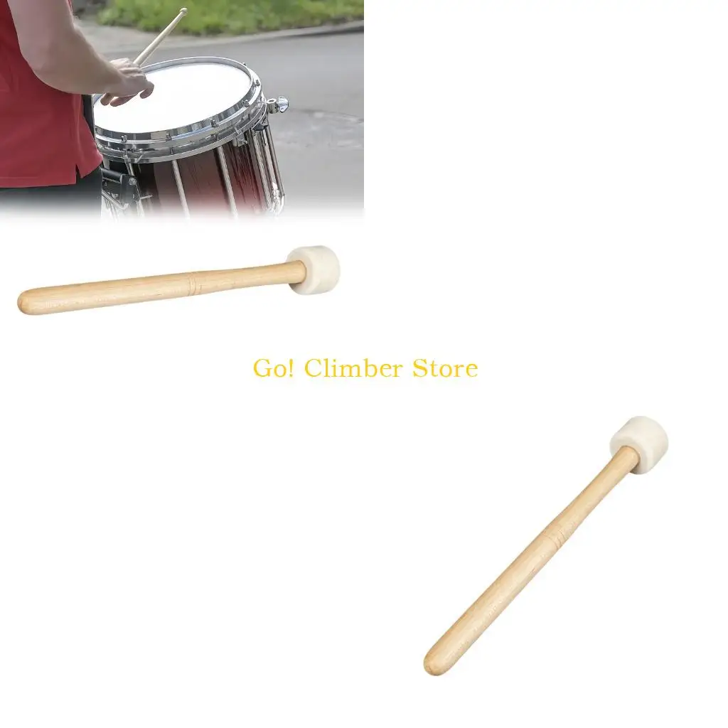 Q84C Percussion Drum Mallet with Felt Head and Handle, Single Practice Tool for Rehearsal Work, Music Class Use, Band Routines