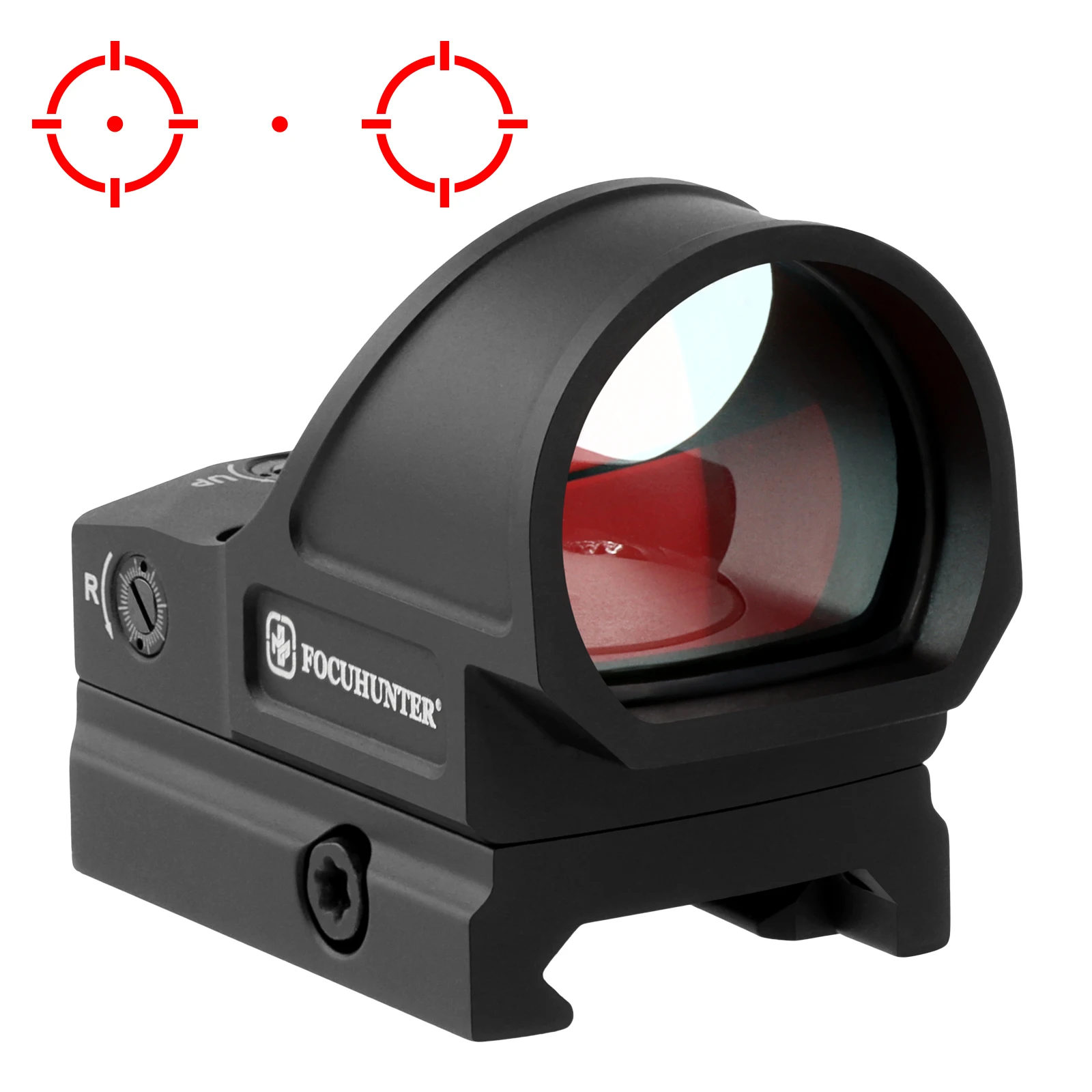 FOCUHUNTER Optics 1x26mm Multi-Reticle Precision Red Dot Sight Motion Sensor Red Illumination Mini Dot Sight