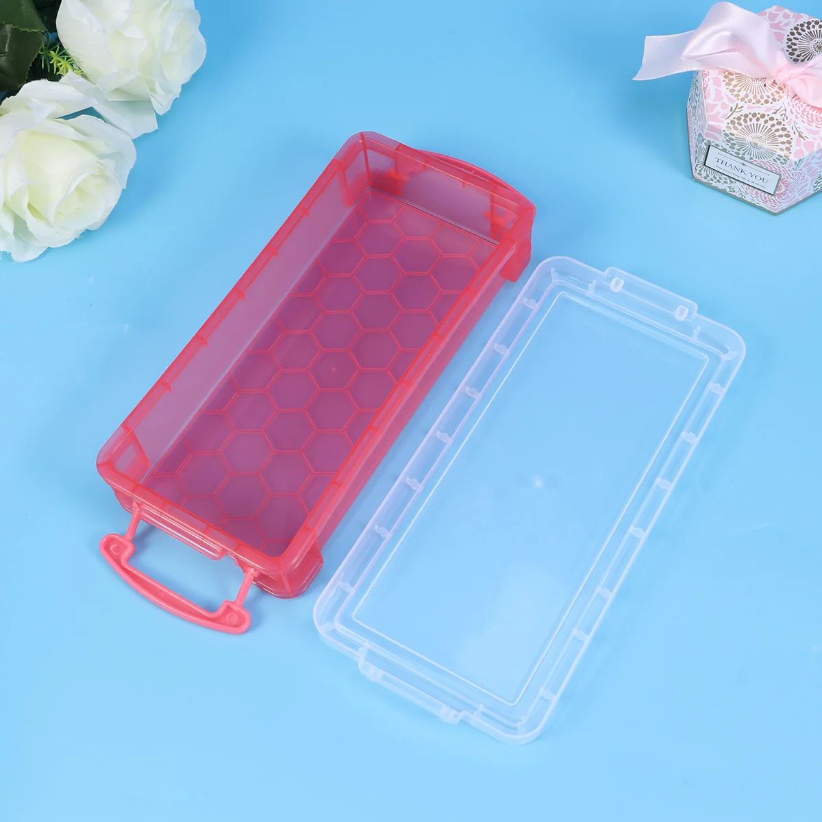 

3Pcs Pencil Storage Case Solid Color Plastic Pen Organizer Scratch Resistant Portable School Office Supplies for Artists