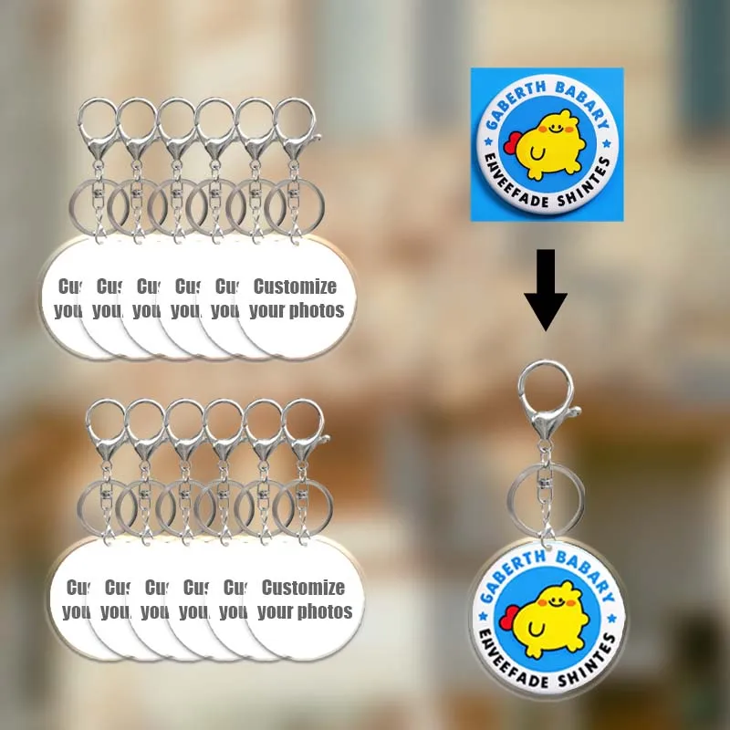 

15/30 шт. персонализированных брелоков с фото, акриловые прозрачные брелоки для украшения сумок, брелоки с индивидуальным дизайном.
