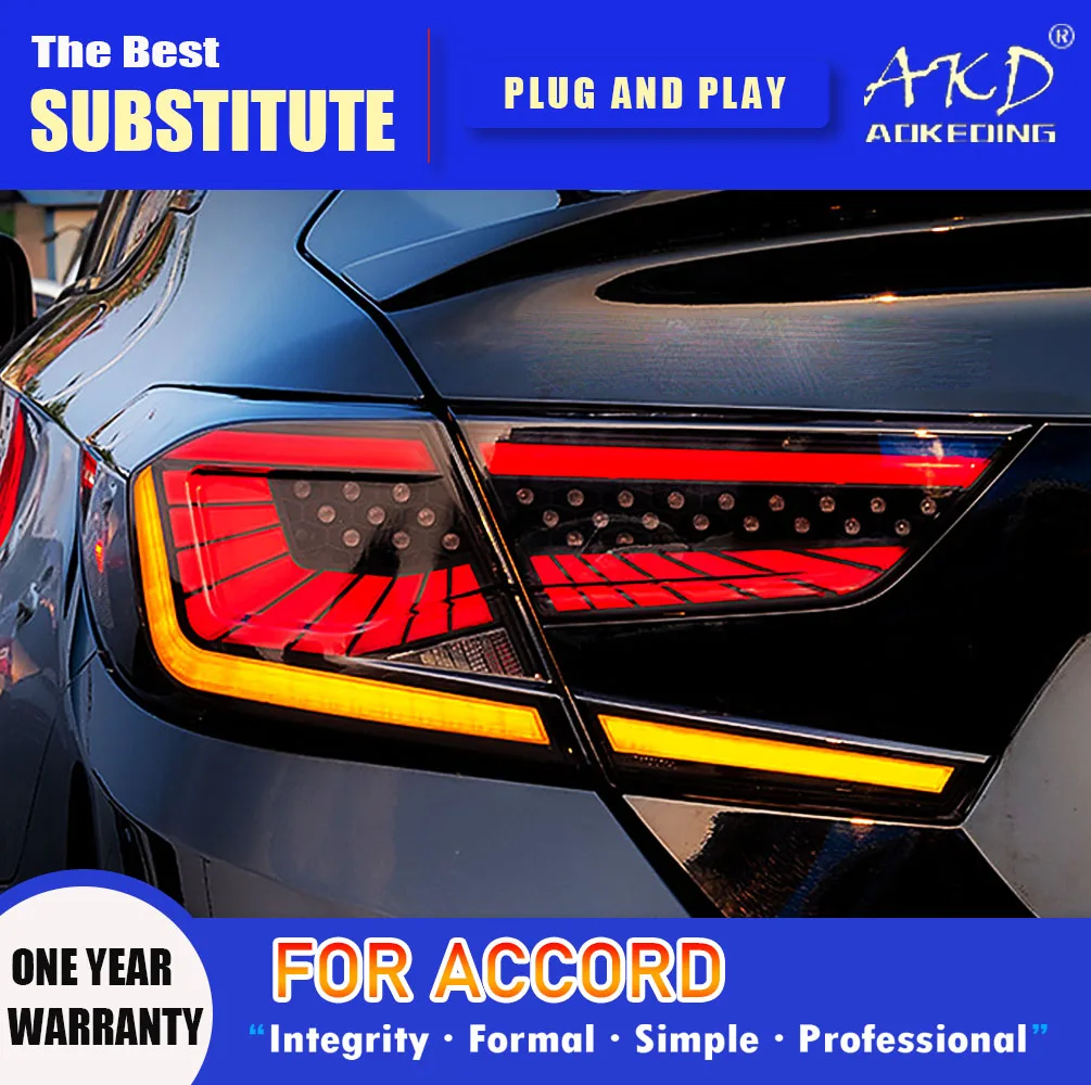 

AKD Tail Lamp for Honda Accord G10 LED Tail Light 2018-2021 Accord G10 10.5 Rear Fog Brake Turn Signal Automotive Accessories