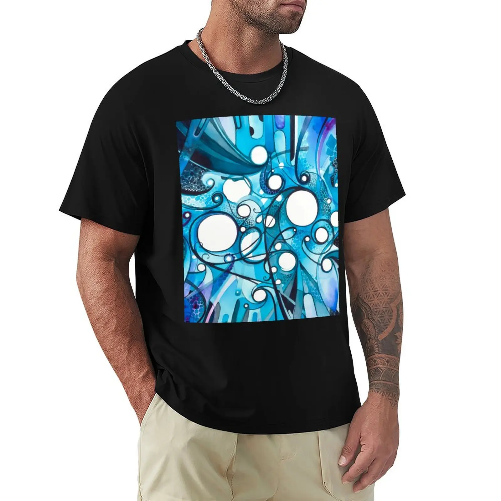 Medium Hadron Collider - Camiseta con estampado de arte callejero y pintura en acuarela